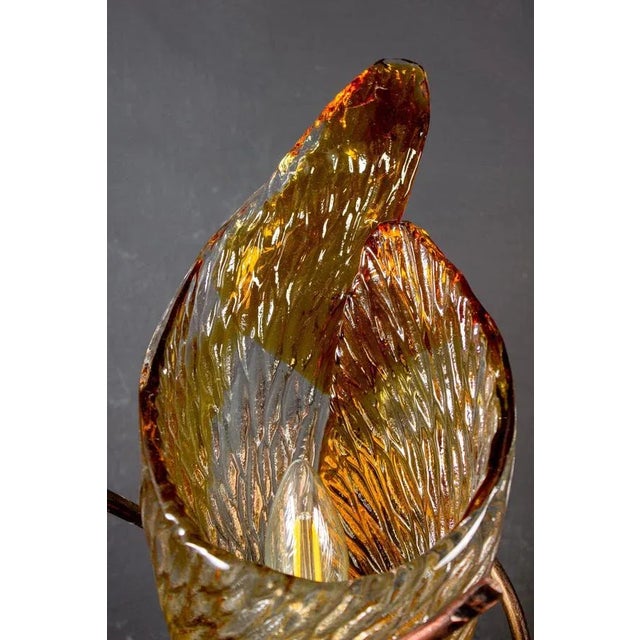 6 hand blown glass and brass Wall lights by Mazzega. Perfect vintage condition. One E27 Light bulb. This piece is...