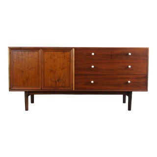Mid Century Modern Drexel Declaration Credenza Dresser By Kipp Stewart in Walnut For Sale