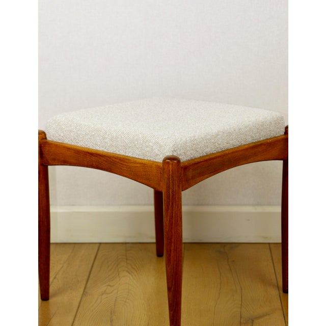Stool with a White Ivory Boucle Seat by Edmund Homa, 1970s For Sale - Image 3 of 8