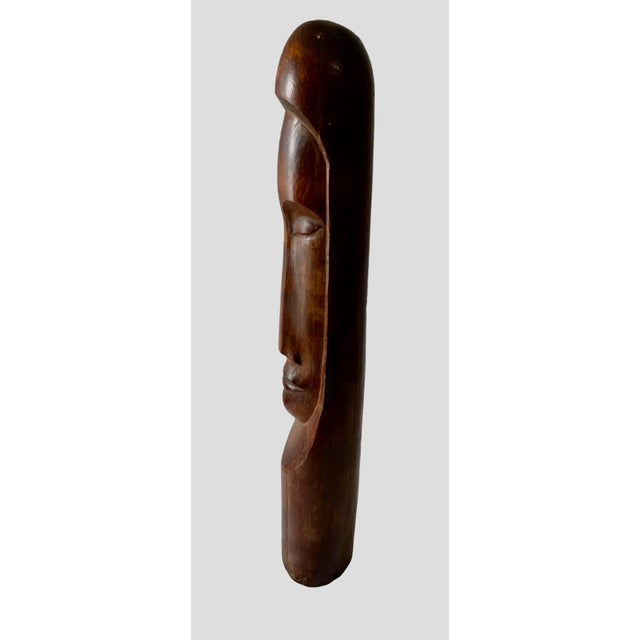 Wood Florencio Gelabert, Cuban Master Florencio Gelabert Sculpture Large Wood Carving Bust Man Portrait For Sale - Image 7 of 18