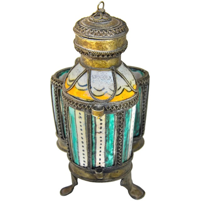 Antique Handcrafted & Inlaid Ceramic Inkwell & Catchall For Sale - Image 4 of 8