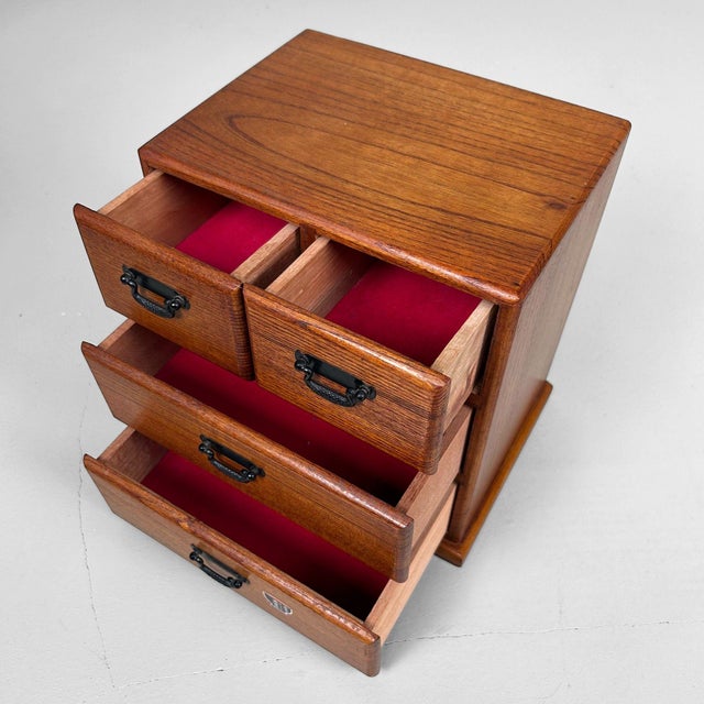 Yakusugi Wooden Jewelry Cabinet, 1970s For Sale - Image 4 of 12