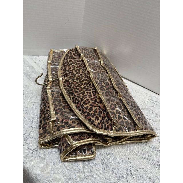 Large Vintage Cheetah Patterned Jewelry Organizer Travel Bag For Sale In Sacramento - Image 6 of 6