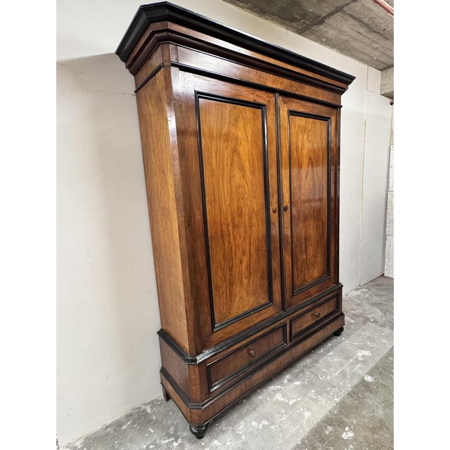 Large Antique Art Deco Amsterdamse School Wardrobe, 1900s For Sale - Image 4 of 18