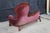 1970s Miniature Victorian Revival Red Velvet & Carved Mahogany Chaise Lounge Dog Bed For Sale - Image 9 of 13