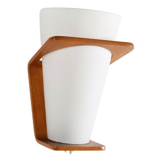 Wall Lamp in Curved Teak and Plywood by Louis Kalff for Philips, 1959 For Sale