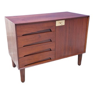 Small Walnut Sideboard with Drawers, Italy, 1960s For Sale