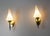 White Glass and Black & Golden Chrome Sconces in the style of Arlus, France, 1950s, Set of 2 For Sale - Image 4 of 12