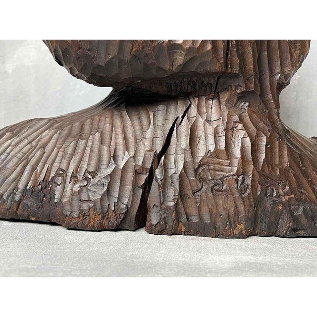 Antique Carved Wooden Female Bust For Sale - Image 9 of 10