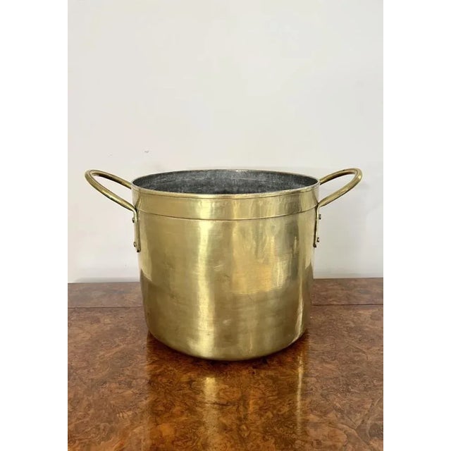 Antique Victorian Circular Brass Coal Bucket, 1880s For Sale - Image 3 of 7