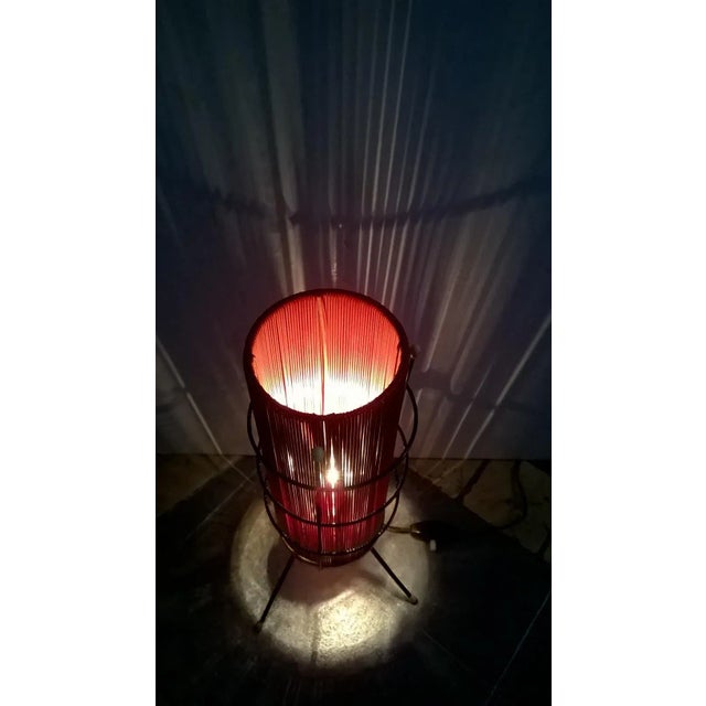 Italian Red Plastic Table Lamp, 1950s For Sale - Image 6 of 7