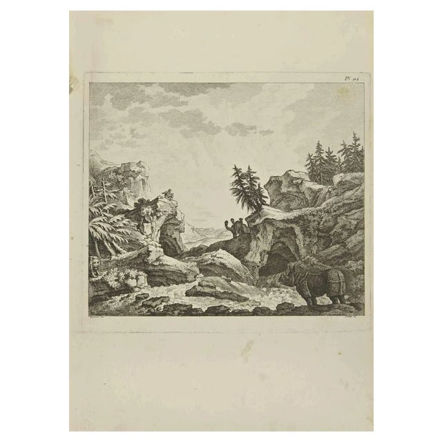 Pierre Quentin Chedel, Landscape, Etching, 1755 For Sale