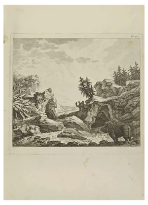Pierre Quentin Chedel, Landscape, Etching, 1755