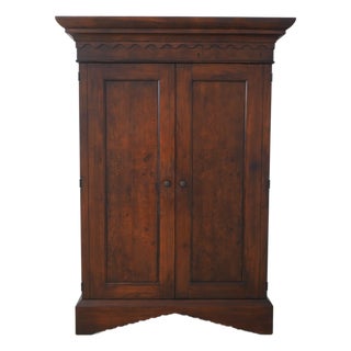 Rom Weber Burl Elm Walnut Armoire Cabinet For Sale
