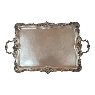 19th Century Victor Saglier Silver Plated Bronze Serving Tray For Sale