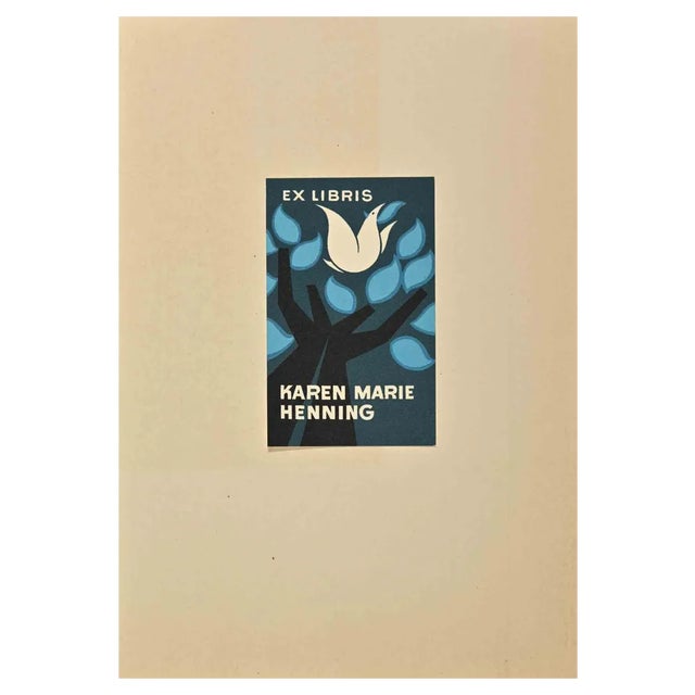 Ex Libris Karen Marie Henning, Lithograph, 1950s For Sale