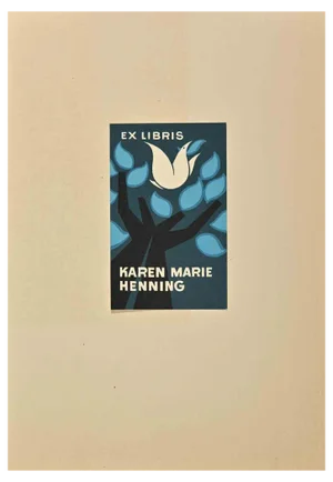 Ex Libris Karen Marie Henning, Lithograph, 1950s