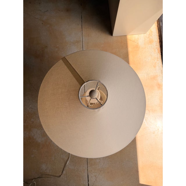 Currey & Company Currey & Co. Nickel Whitewash Table Lamp With Pyramid Shade For Sale - Image 4 of 4