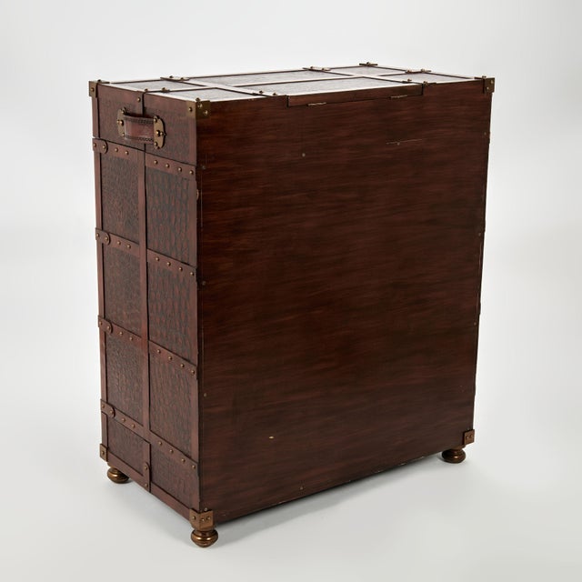 Vintage Faux Alligator Steamer Trunk Bar by Maitland Smith For Sale - Image 13 of 13