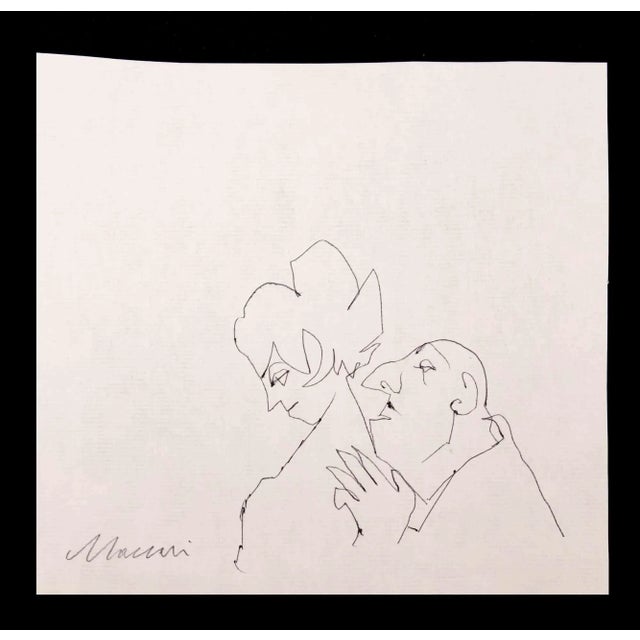 Lover is a china ink Drawing realized by Mino Maccari (1924-1989) in 1965. Hand signed on the lower margin. Good condition...