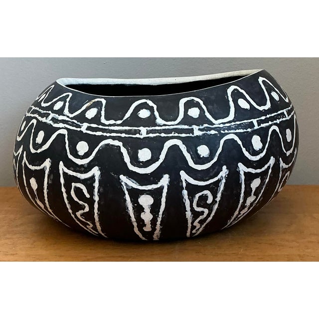 Vintage Original Hand Painted Studio Pottery Bowl For Sale - Image 11 of 12