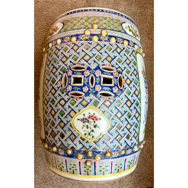 Late 18th Century Antique Qing Dynasty Famille Rose Garden Stool For Sale - Image 5 of 6