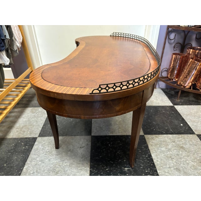 Wood Early 20th Century Mixed Wood Coffee Table With Gallery For Sale - Image 7 of 13