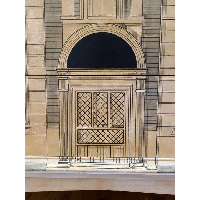 Mid 20th Century Piero Fornasetti Style Architectural Detail Bureau For Sale - Image 10 of 12