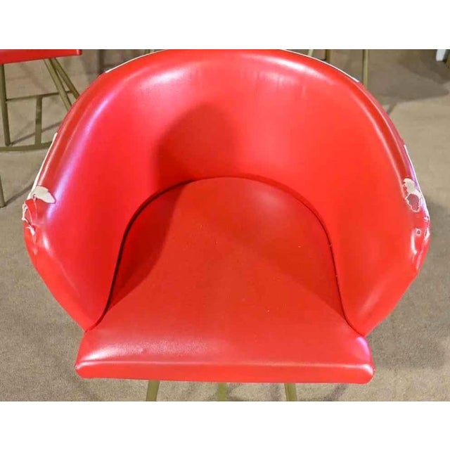 Red Mid 20th Century Six Tall Stools For Sale - Image 8 of 8