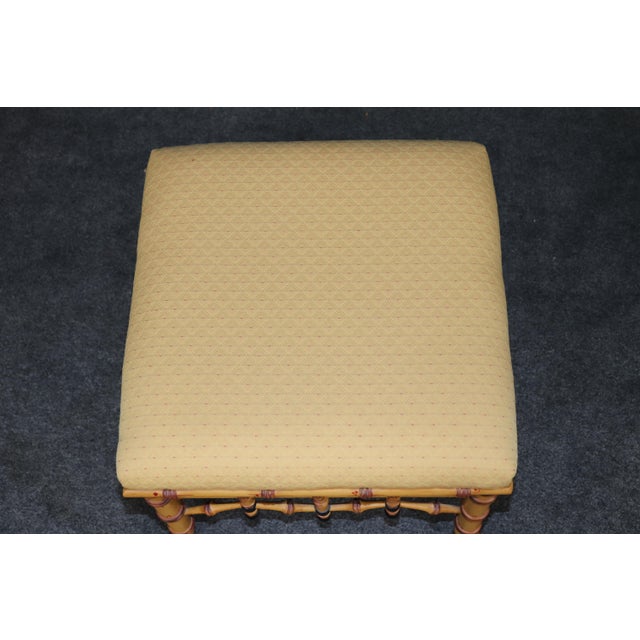 Traditional Pair Regency Style Faux Bamboo Benches or Stools by Hickory Chair For Sale - Image 3 of 12