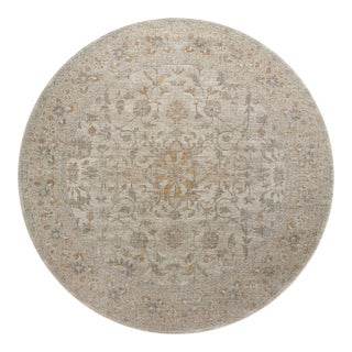 Chris Loves Julia x Loloi Rosemarie Ivory / Natural 7'-9" x 7'-9" Round Area Rug For Sale
