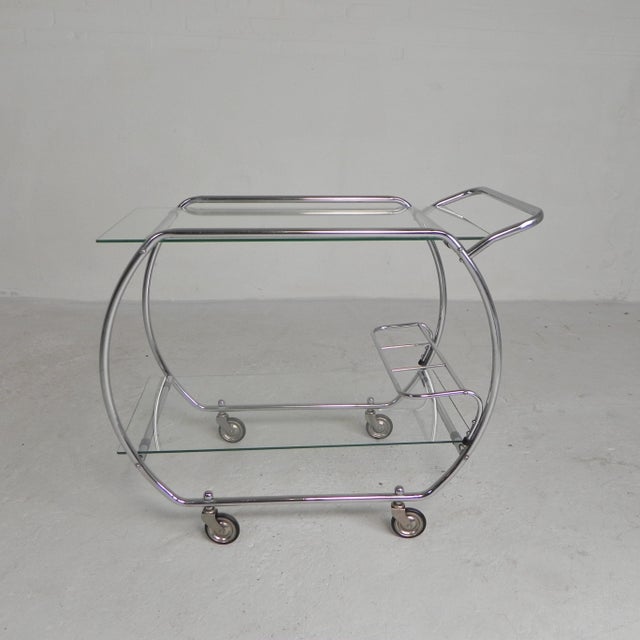 1950s Art Deco Chrome Serving Cart, 1950s For Sale - Image 5 of 18