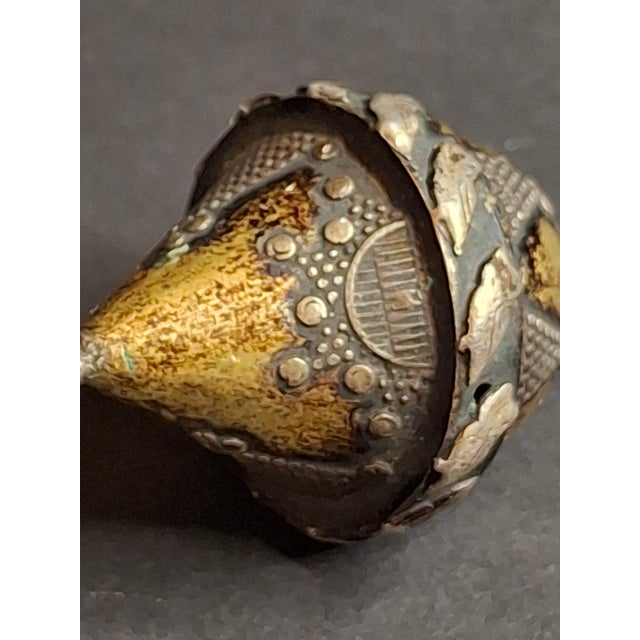 Antique Spinning Top Dreidel, Gilt Silver Filigree, Central Asian Decorative Toy For Sale - Image 14 of 14