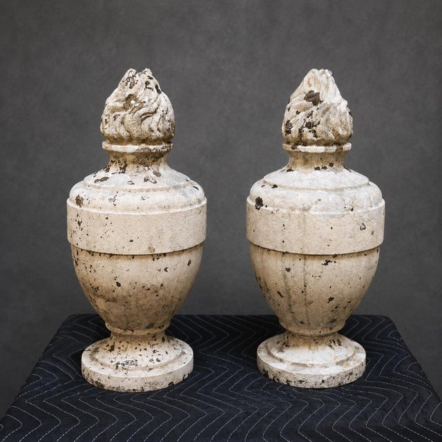 This pair of 19th Century Belgian blue stone sculptures showcases timeless European craftsmanship through their elegant...