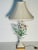 1940s Vintage Tole Flower Alabaster Table Lamp For Sale - Image 5 of 6