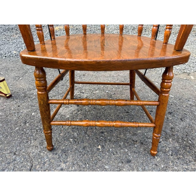 Wood Early 20th Century Pair of Heywood Brothers & Wakefield Co. — Philadelphia, Pa Barrel Oak Armchairs For Sale - Image 7 of 16