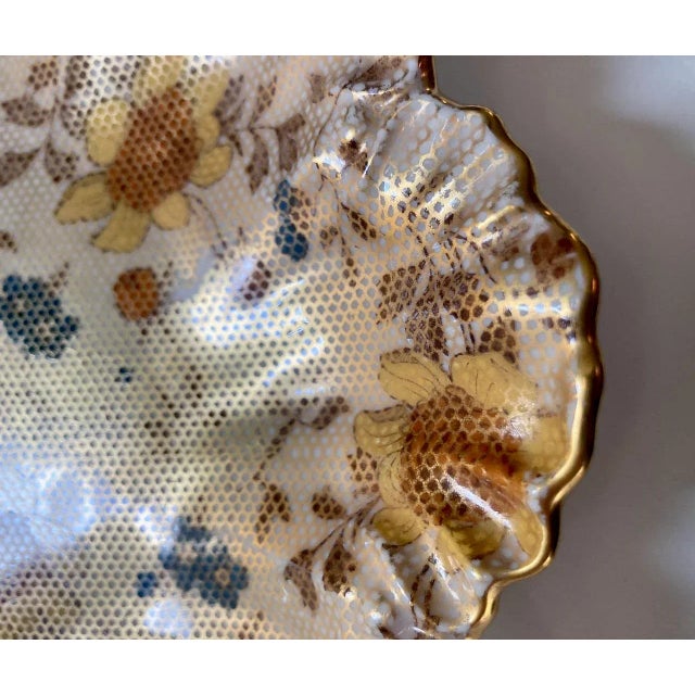 Goldenrod Vintage C R/A England "Honeycomb" Scallop Shell Edge Porcelain Dish For Sale - Image 8 of 13