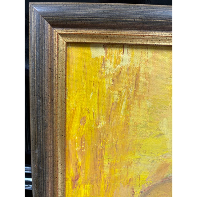1960s Vintage Mid-Century Abstract Impressionist Still Life Oil, Painting For Sale - Image 5 of 6