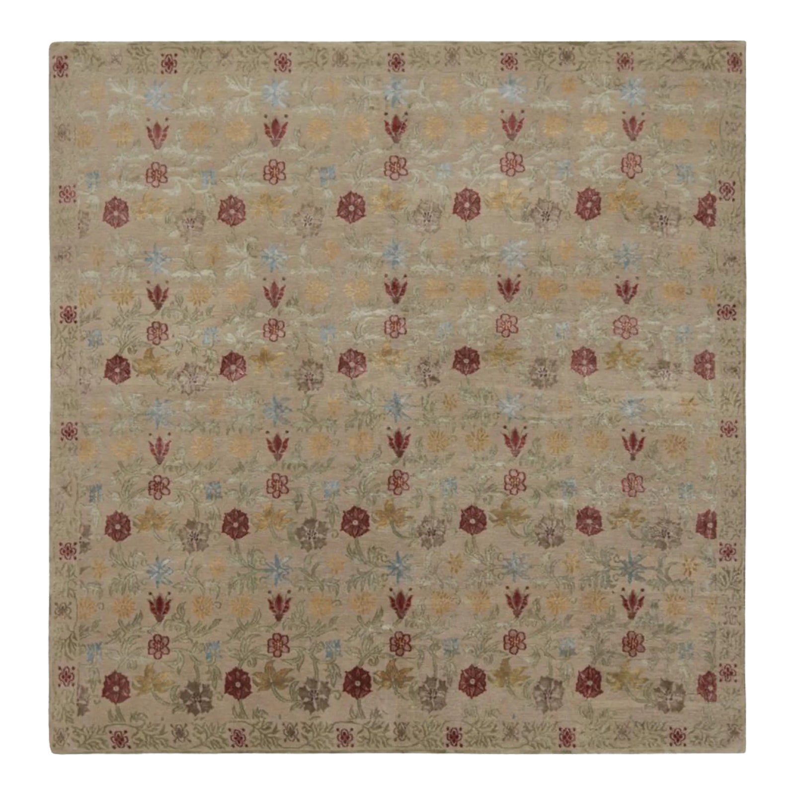 Rug & Kilim’s “Bilbao” Spanish Style Rug in Beige With Colorful Floral