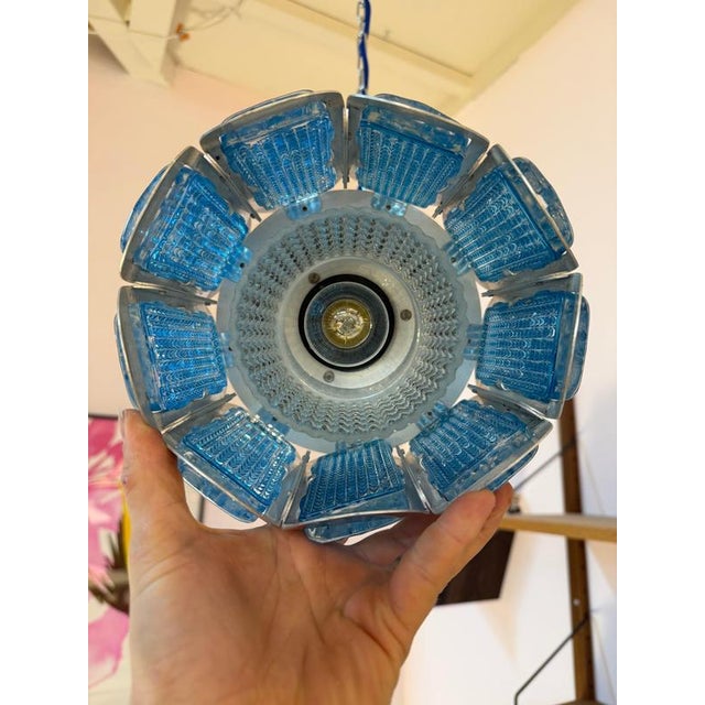 Hanging Lamp Blue Silver by Vitrika For Sale - Image 6 of 11