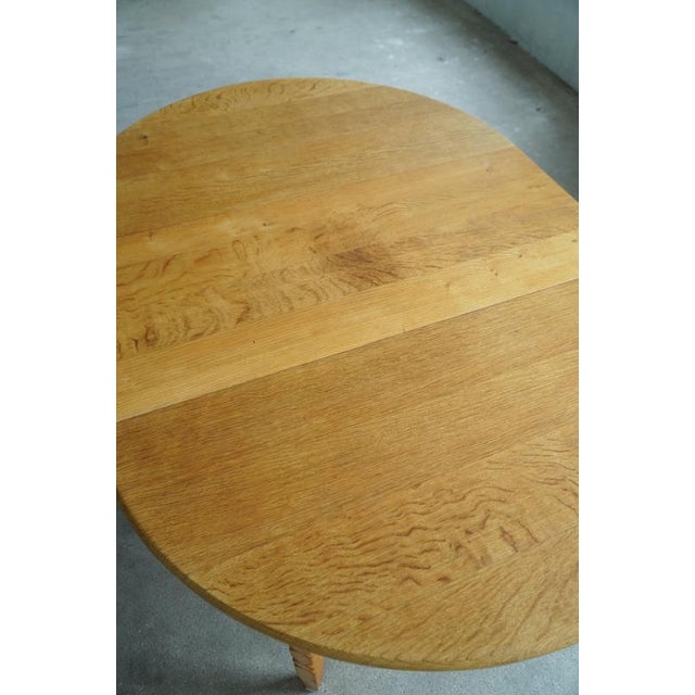 Mid-Century Danish Round Dining Table in Oak with Three Extensions, 1960s For Sale - Image 11 of 18