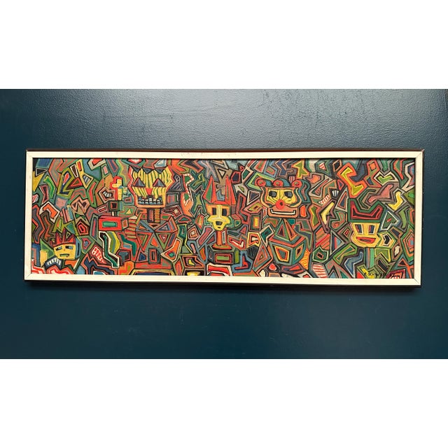 P. Schwabe, The Masks, 1962, Oil Painting on Canvas, Framed For Sale - Image 12 of 12