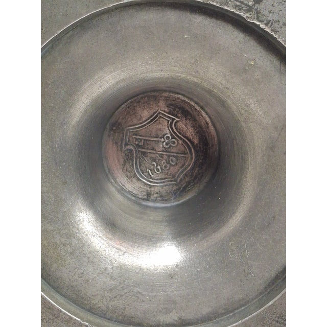 18th C German Pewter Spout Lamp Bremen Hallmark 1680 Key Shield Whale Oil 8" For Sale - Image 12 of 12
