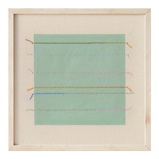 Sage Green Square Geometric Minimalist Art Print by Emily Keating Snyder, 36 X 36 Print in Wood Frame For Sale