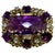 Huge Checker Board Cushion Cut Natural Amethyst Cocktail Ring 14KYG, 19.2gm For Sale - Image 15 of 18