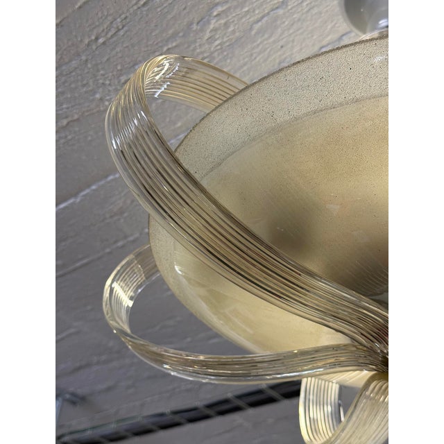 1930s Art Deco Glass Chandelier attributed to Kamenický Šenov, 1930s For Sale - Image 5 of 7