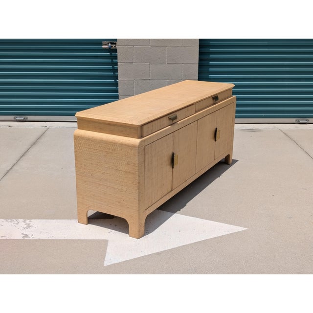 Mid Century Raffia Sideboard/Buffet by Harrison Van Horn, C1970s, Attrbiuted For Sale - Image 11 of 18