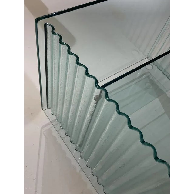 Glass Onda Series Glass Media Cabinet by Ron Arad for Fiam, Italy, 1980s For Sale - Image 7 of 11