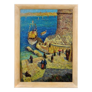Jean-Baptiste Olive, The Château d'If, Frioul Archipelago, Marseille, Oil Painting, Framed For Sale