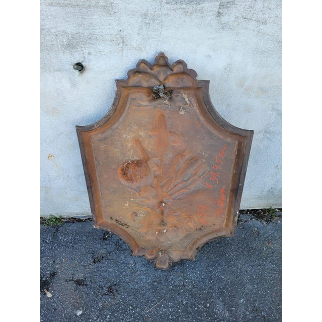 Rustic Antique 19th Century Rustic Cast Iron Plaque Ornate Decorative Wall Art For Sale - Image 3 of 8